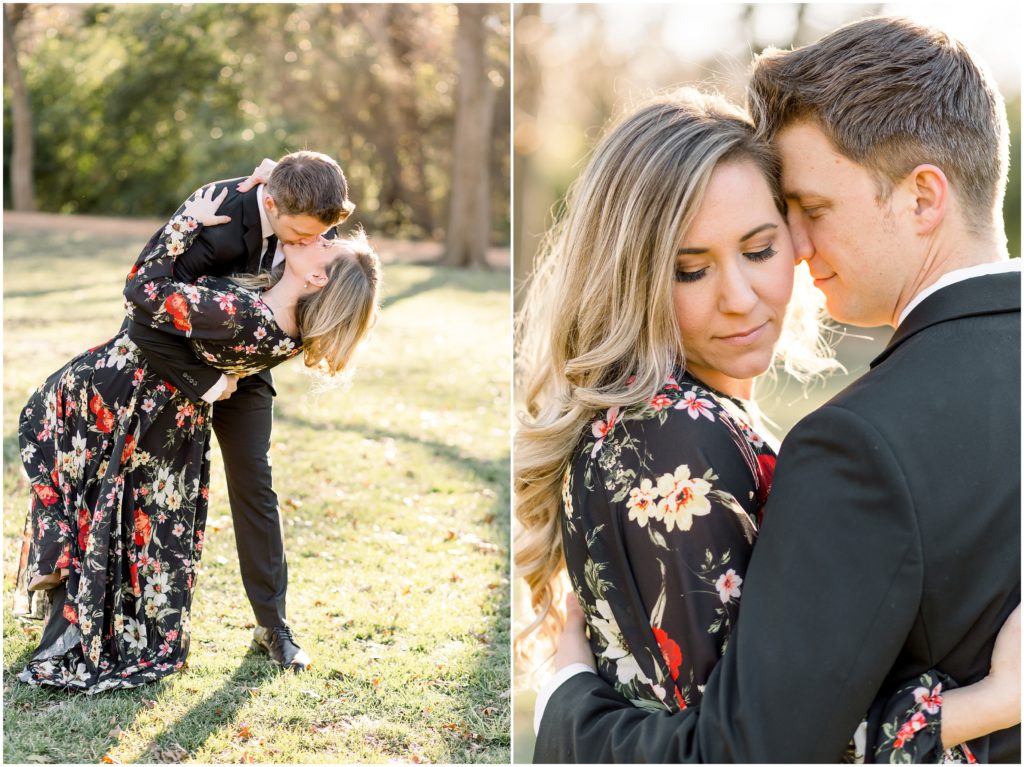 A winter prairie creek engagement session in Richardson, TX by photographer Courtney Bosworth.
