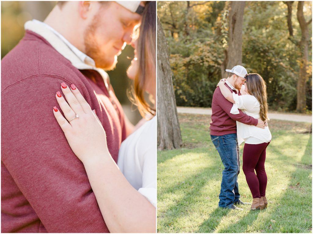A beautiful fall engagement session at Prairie Creek Park in Richardson, Texas by photographer Courtney Bosworth