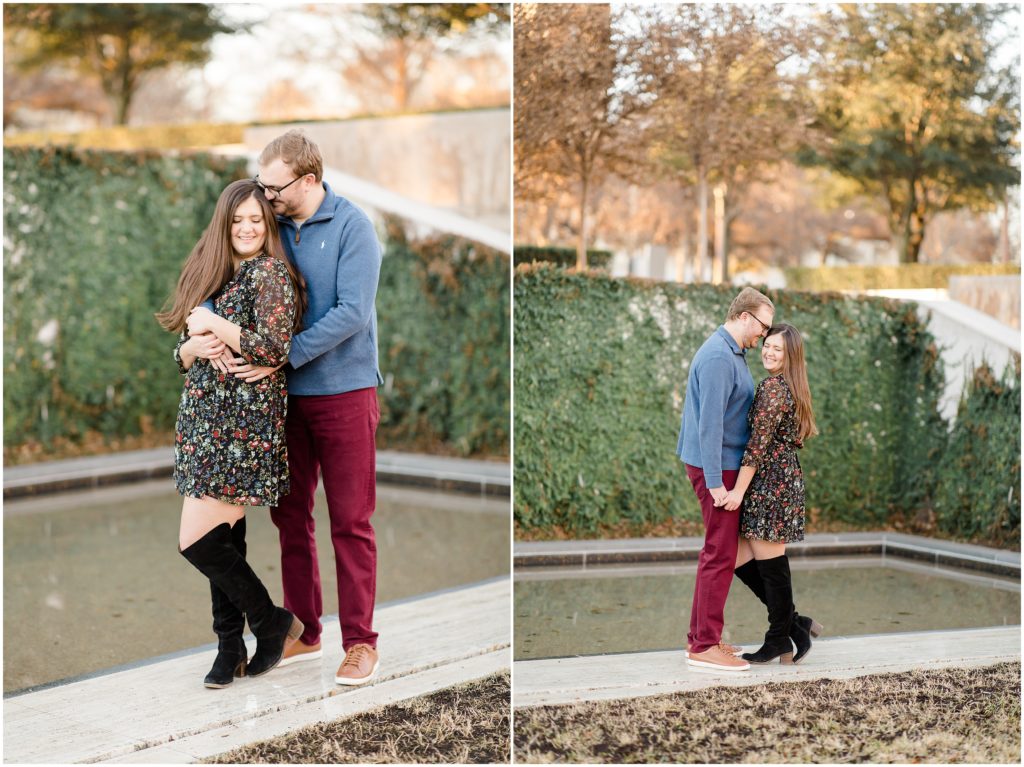 a winter kimball art museum engagement session by photographer Courtney Bosworth.