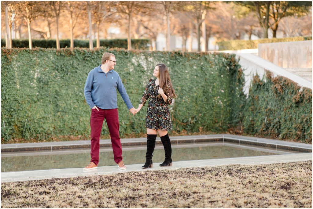 a winter kimball art museum engagement session by photographer Courtney Bosworth.