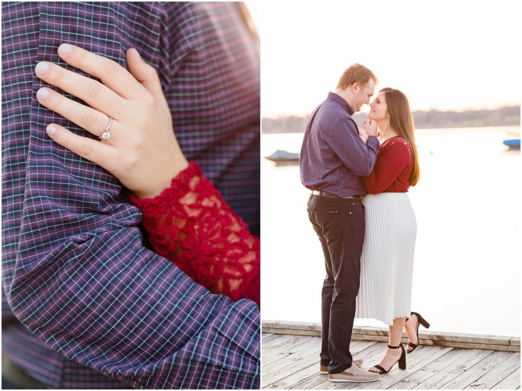 A winter white rock engagement session by photographer Courtney Bosworth