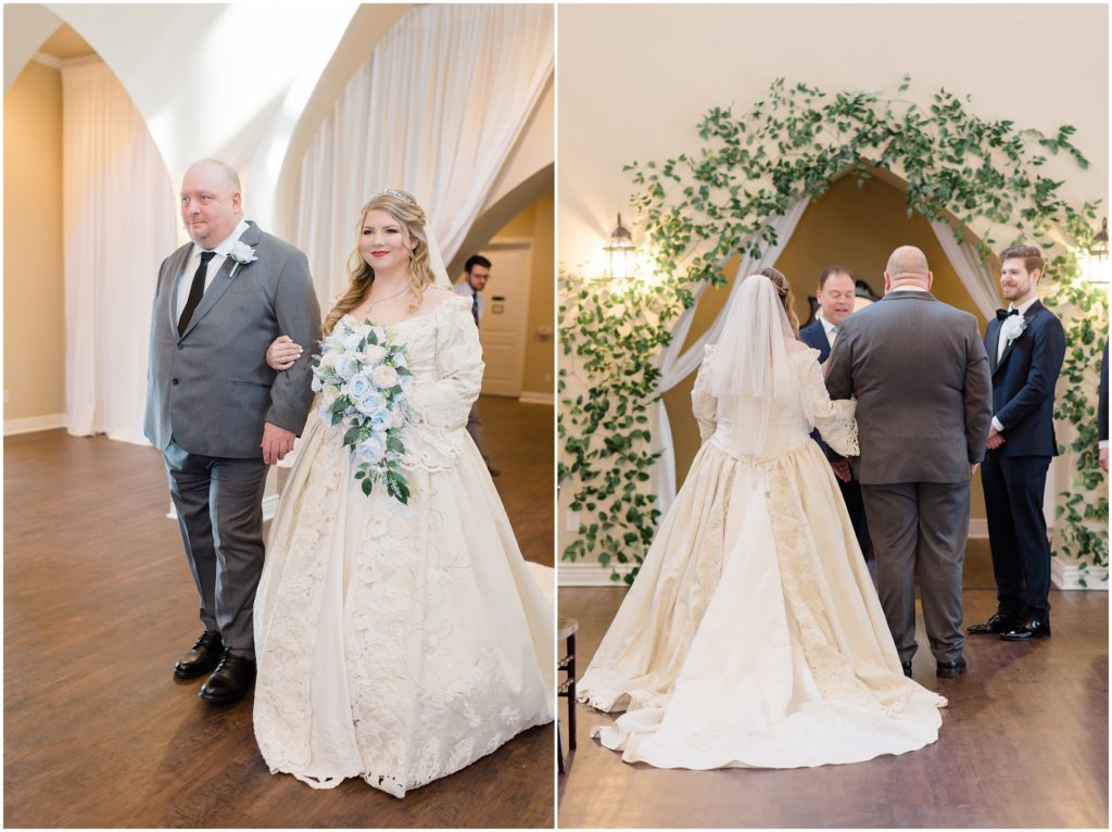 A winter wedding at The Castle of Rockwall by photographer Courtney Bosworth.