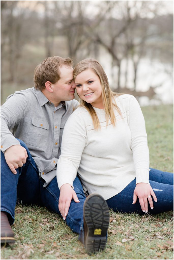 Winter engagement session in Argyle, Texas by photographer Courtney Bosworth.