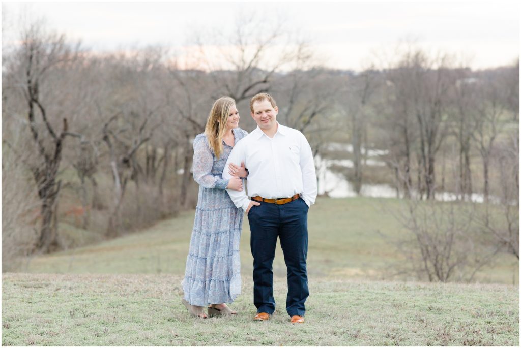 Winter engagement session in Argyle, Texas by photographer Courtney Bosworth.