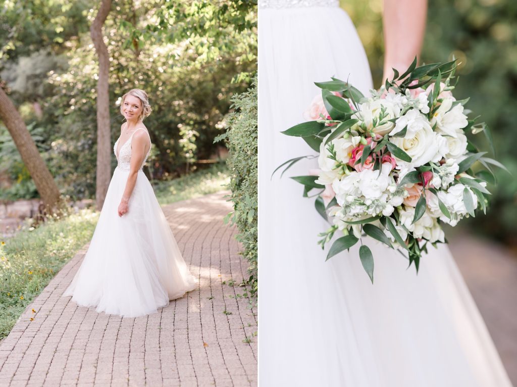 bridal portraits in the gardens of Arlington Hall in Dallas with Courtney Bosworth Photography