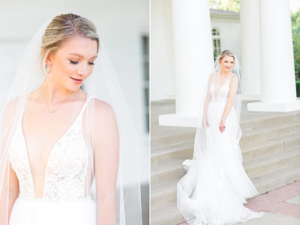 Courtney Bosworth Photography photographs blonde bride in wedding gown with veil
