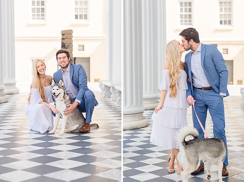Courtney Bosworth Photography photographs Charleston engagement session with pup