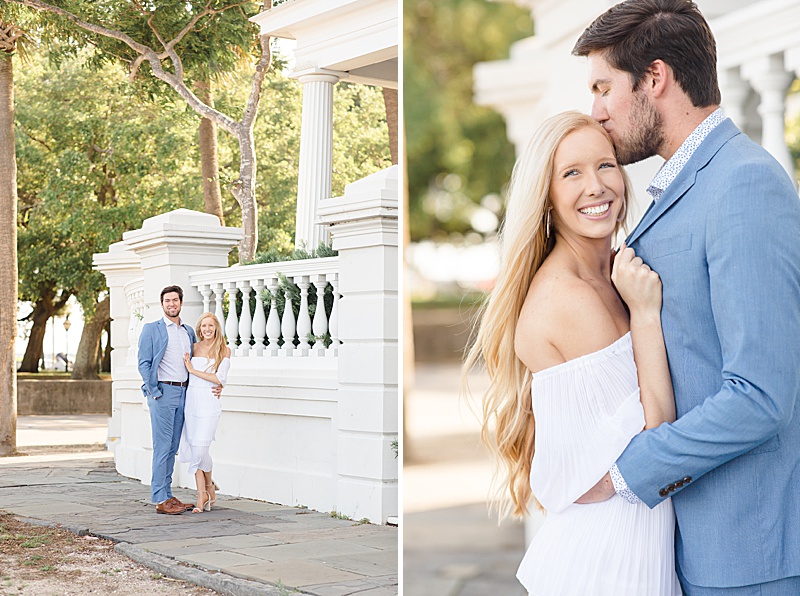 engagement session in Charleston SC along historic home