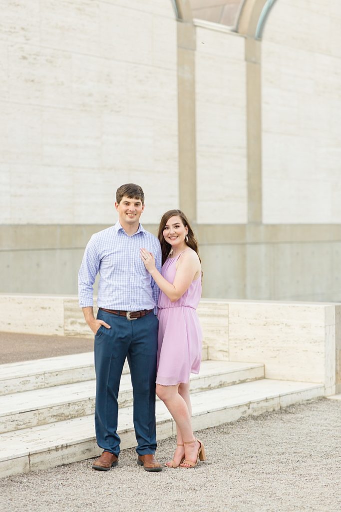 Texas engagement session at Kimball Art Museum