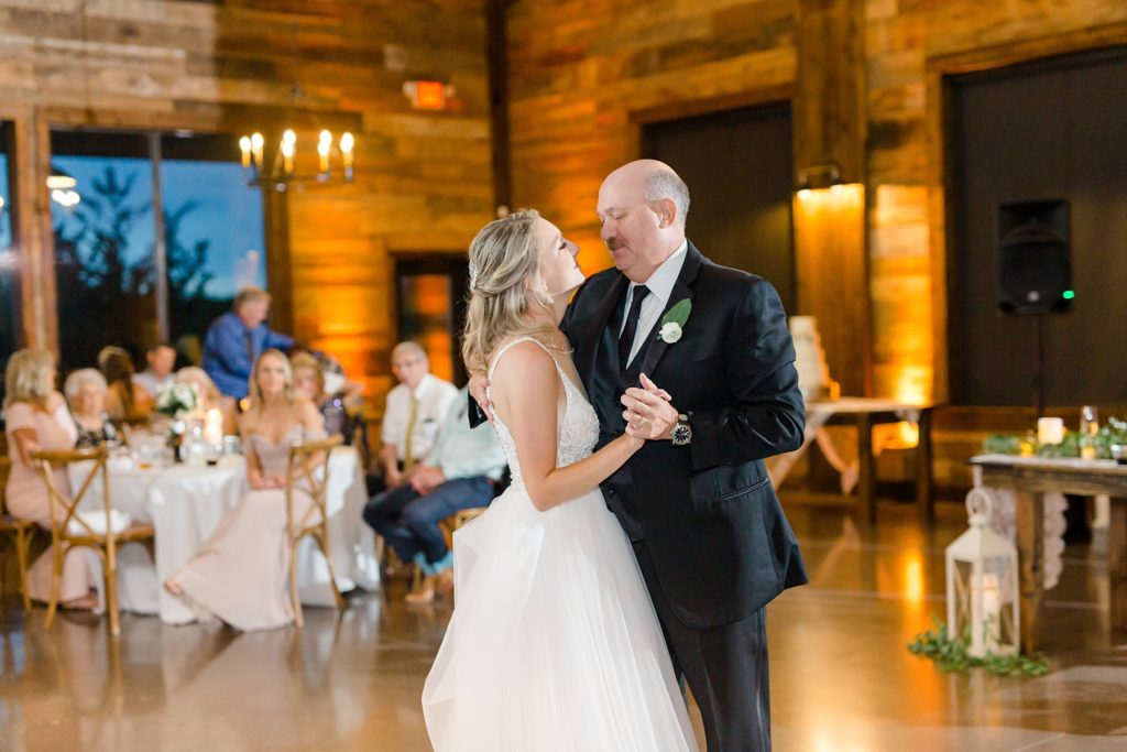bride dances with dad during dance at Stone Crest Venue wedding reception