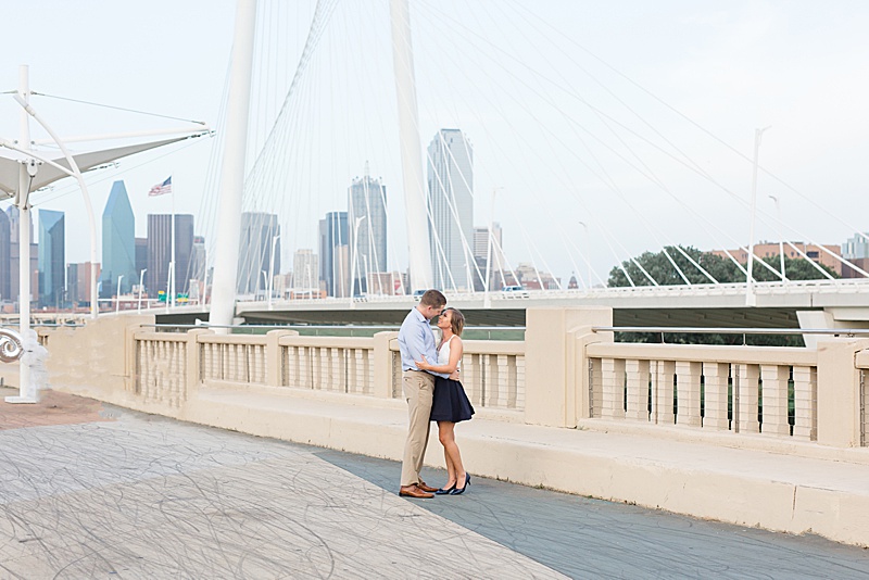engagement portraits on Margaret Hunt Hill Bridge with Courtney Bosworth Photography