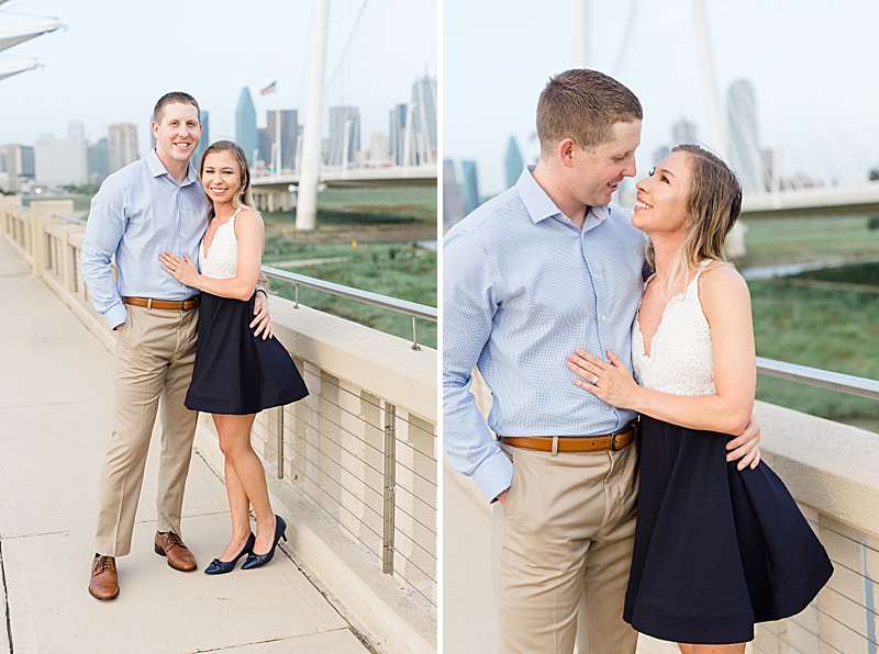 Dallas couple poses on Margaret Hunt Hill Bridge