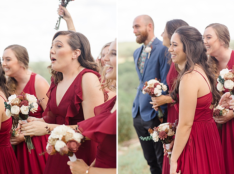 bridesmaids react to seeing bride in dress for the first time