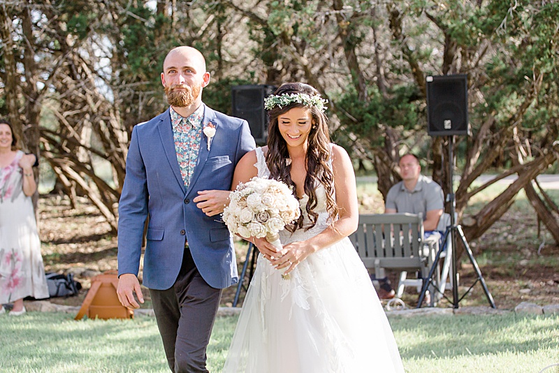 brother walks bride down the aisle for Austin Texas wedding ceremony