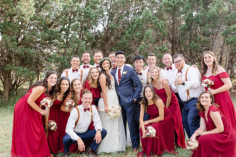 Austin Texas wedding party smiles for Courtney Bosworth Photography 