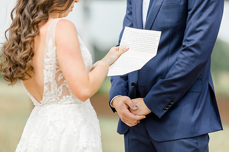 almost newlyweds read letters during first look