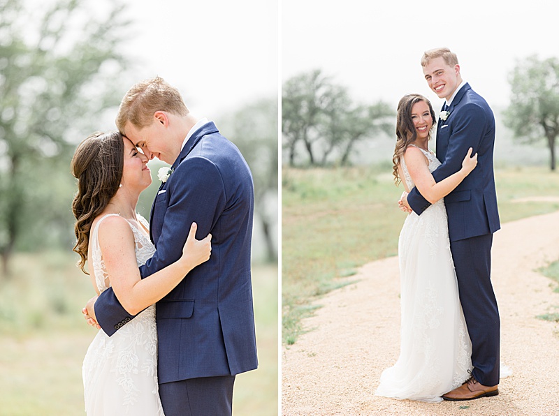 Texas couple poses before Mae's Ridge wedding