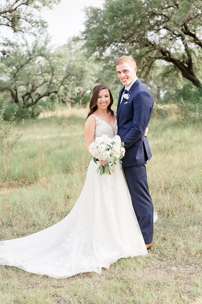 Texas wedding portraits in field