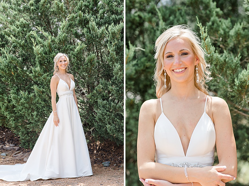 bridal portraits in modern gown at Stone Crest Venue