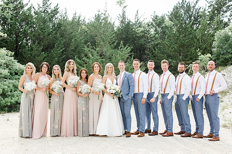 bridal party poses at Stone Crest Venue