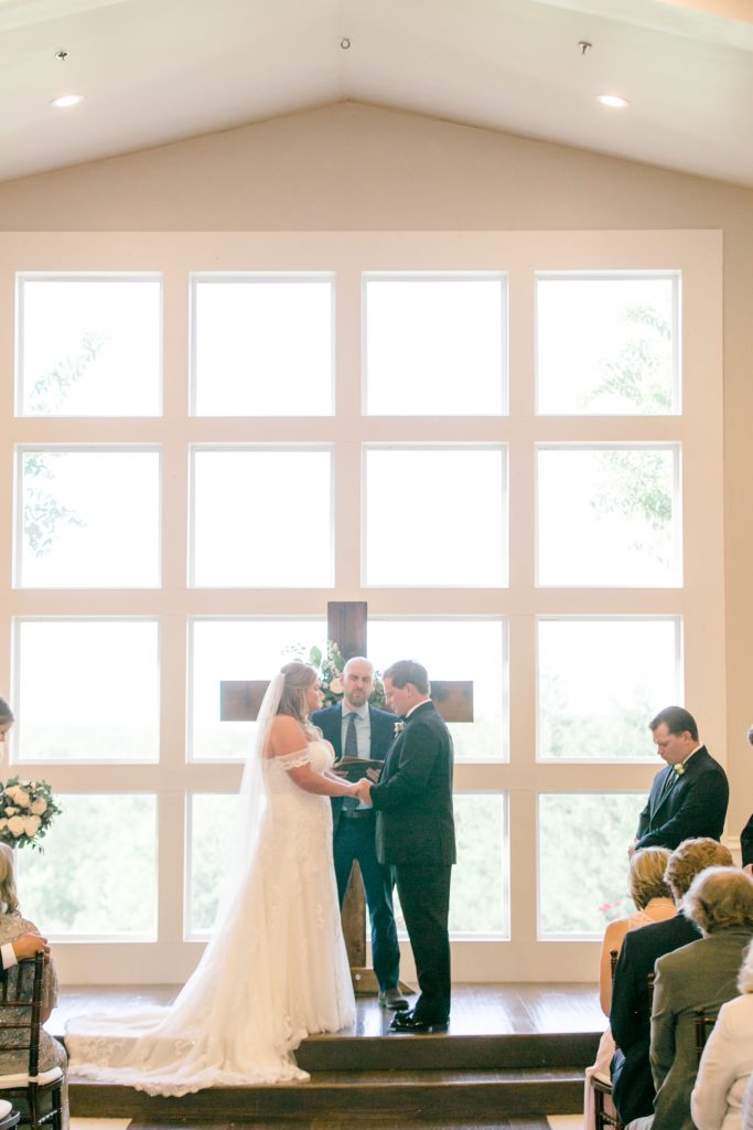 bride and groom exchange vows at The Milestone Denton