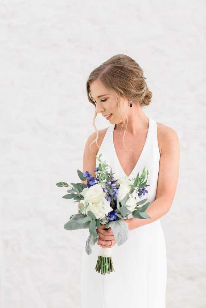 Texas bridal portraits in sleek gown