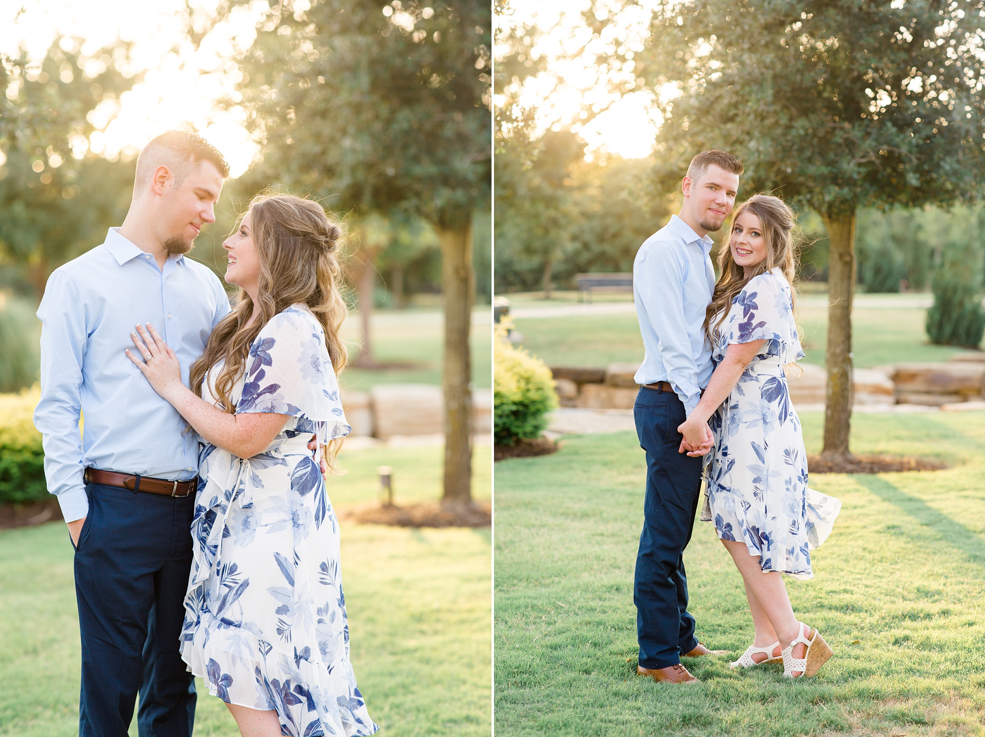 sunset engagement session in Dallas TX