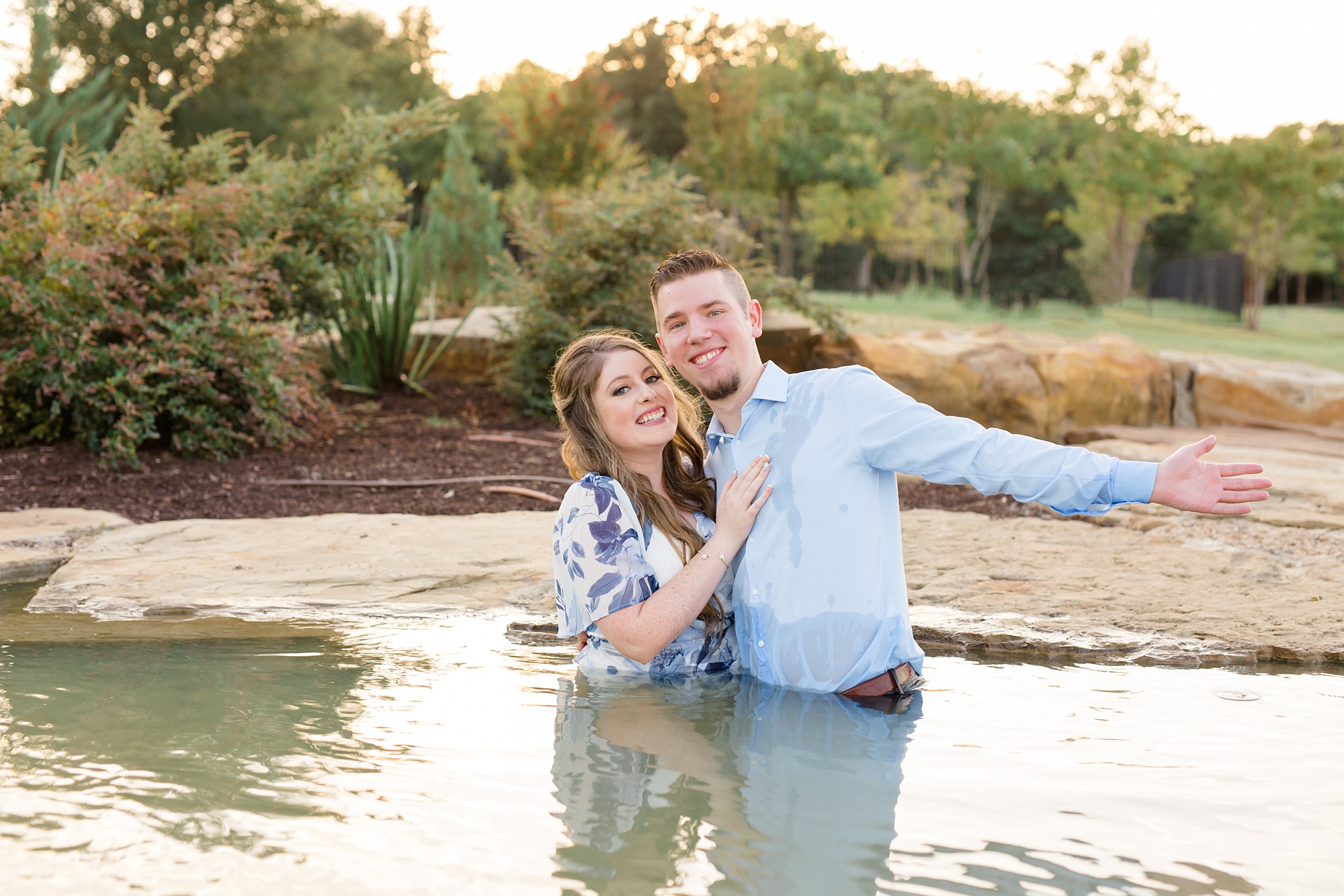 playful engagement portraits in Dallas TX