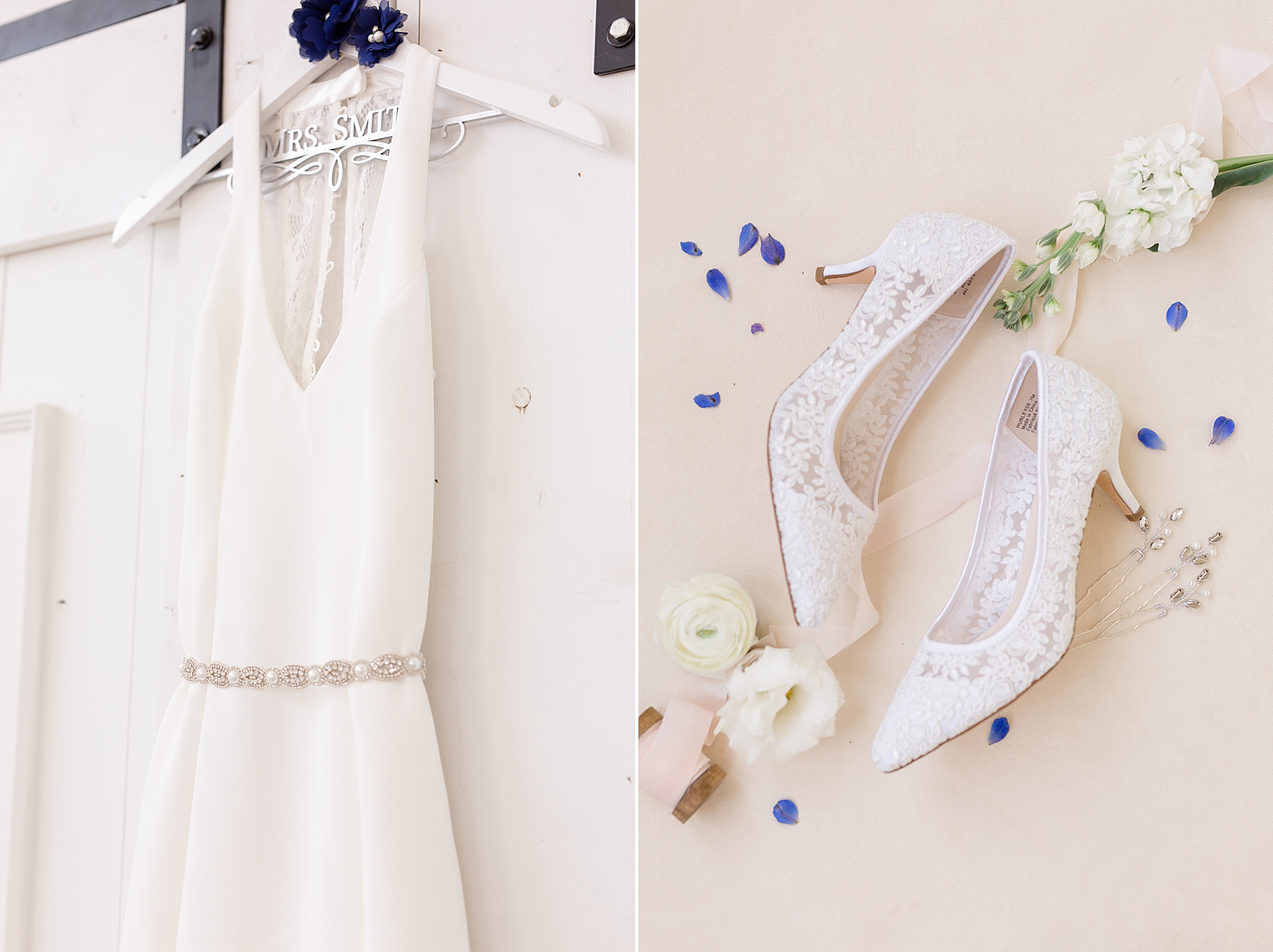 chic Dallas TX wedding gown and lace shoes for the bride