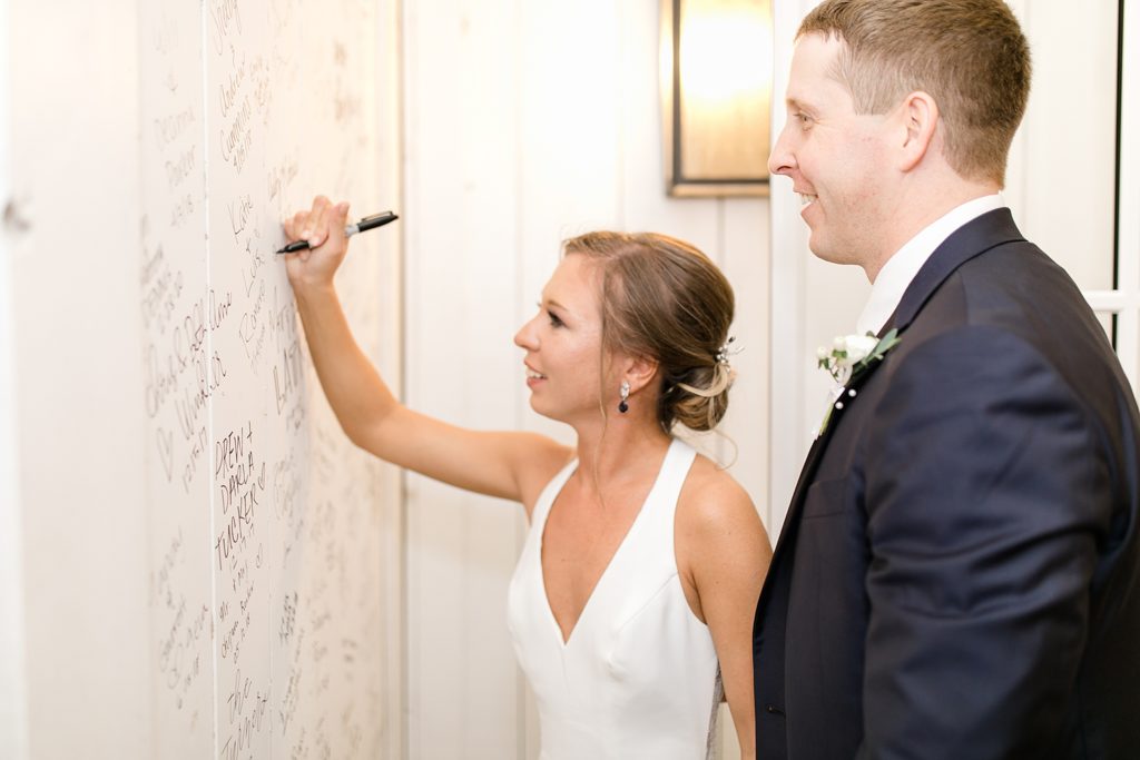 newlyweds sign wall at The Nest at Ruth Farms