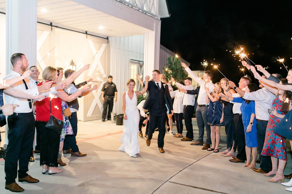 sparkler exit after Texas wedding day