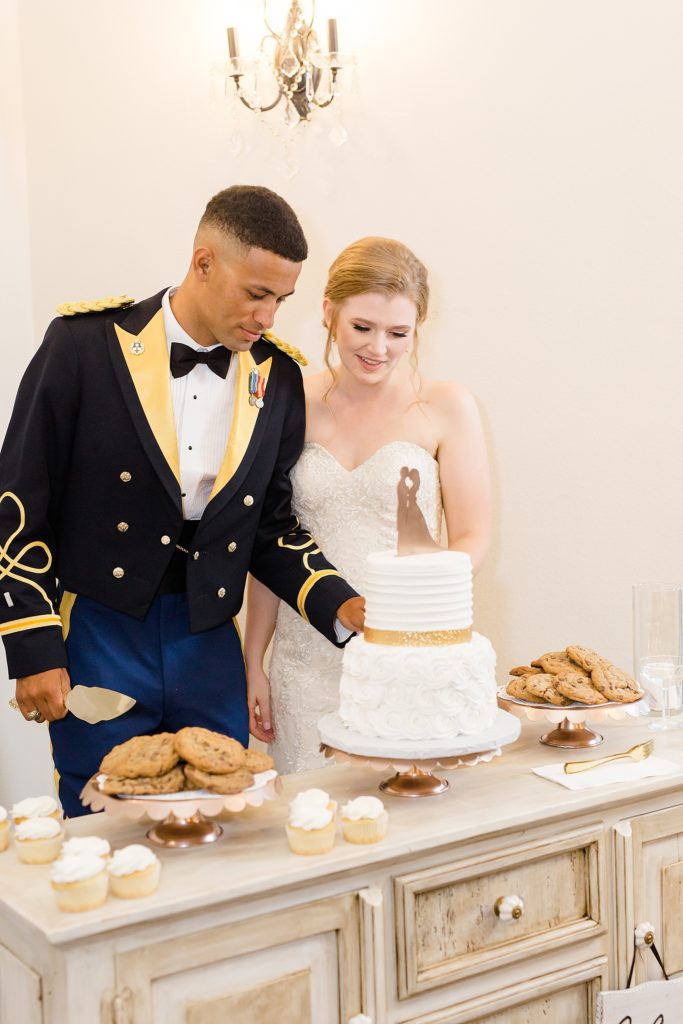 TX wedding reception cake cutting