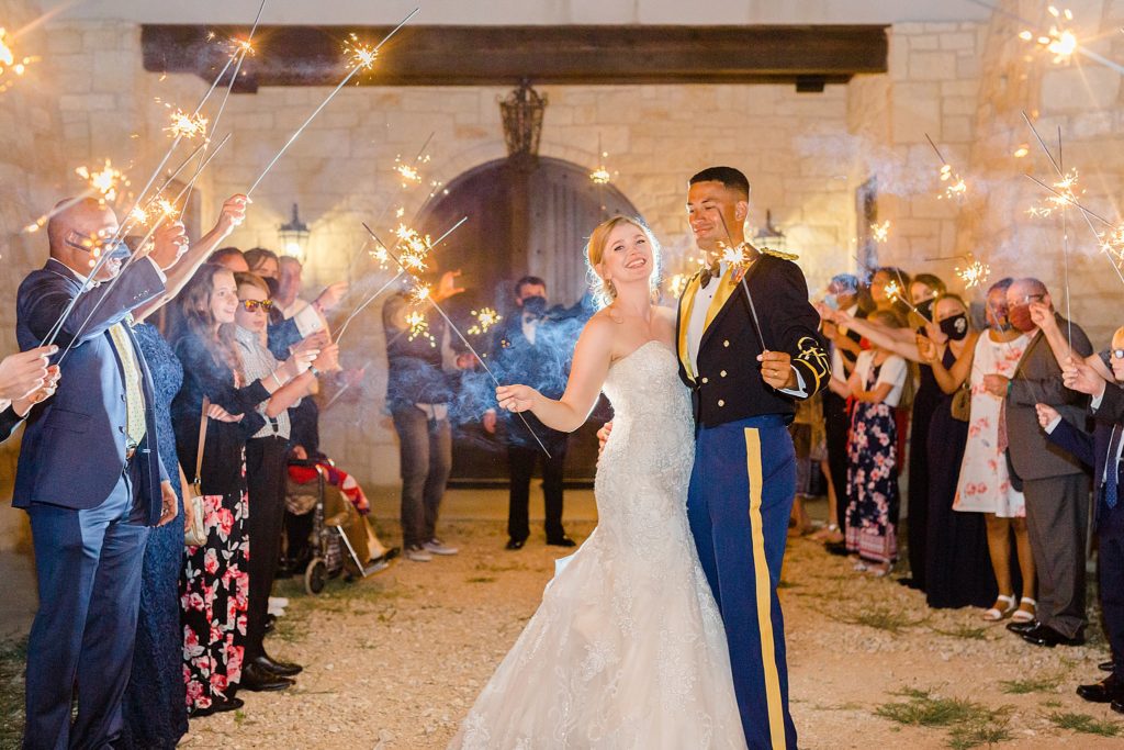 Umbra La Buena Vida Vineyards wedding sparkler exit