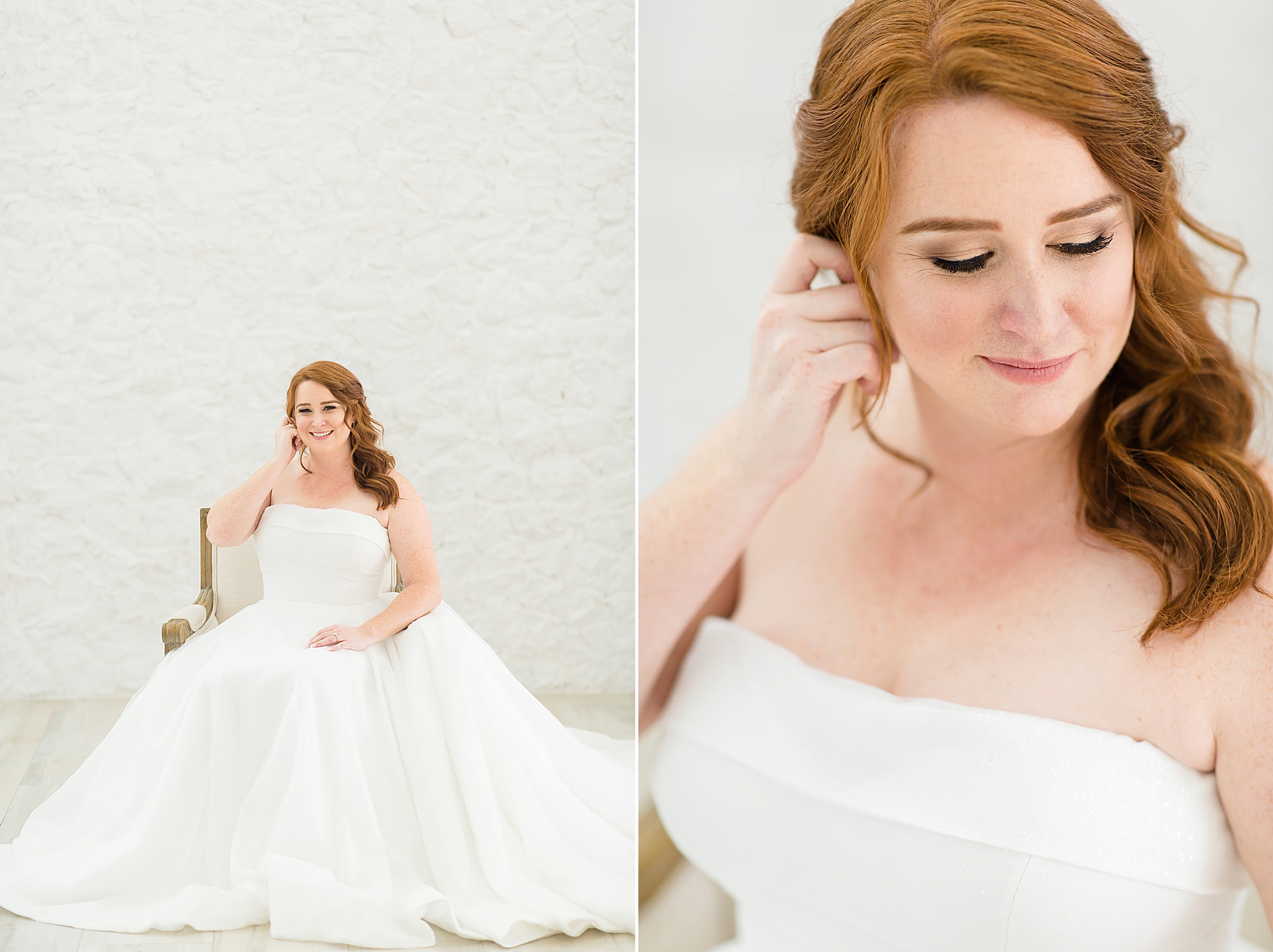 bridal portraits in strapless gown