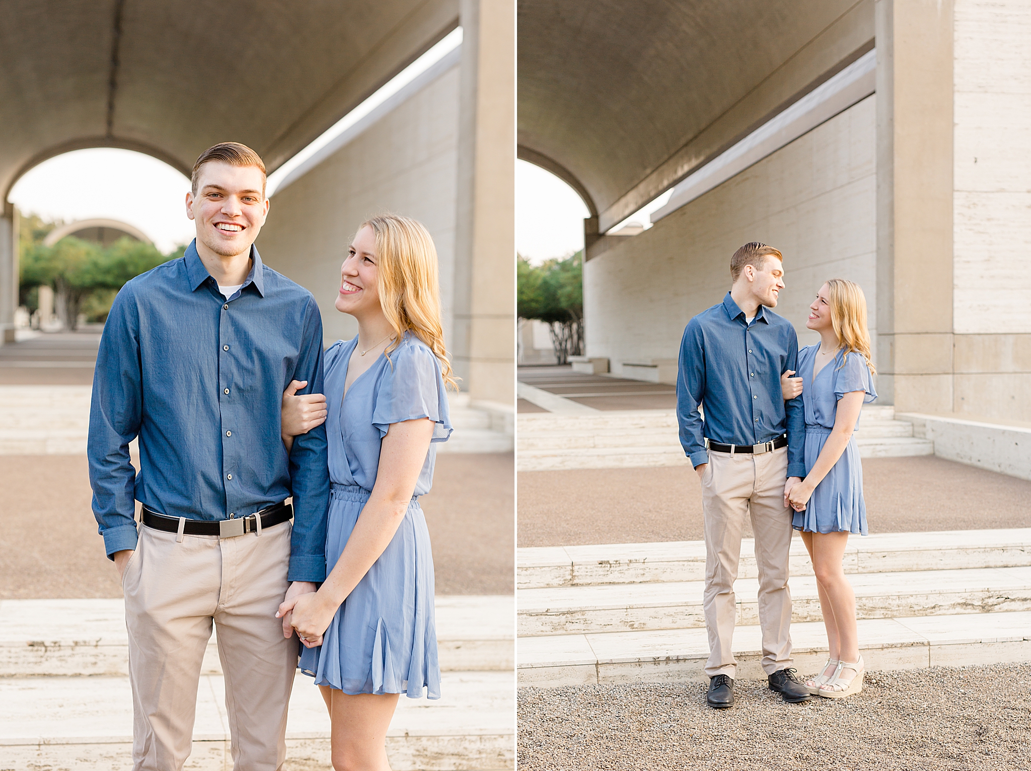 Texas engagement session at Kimball Art Museum