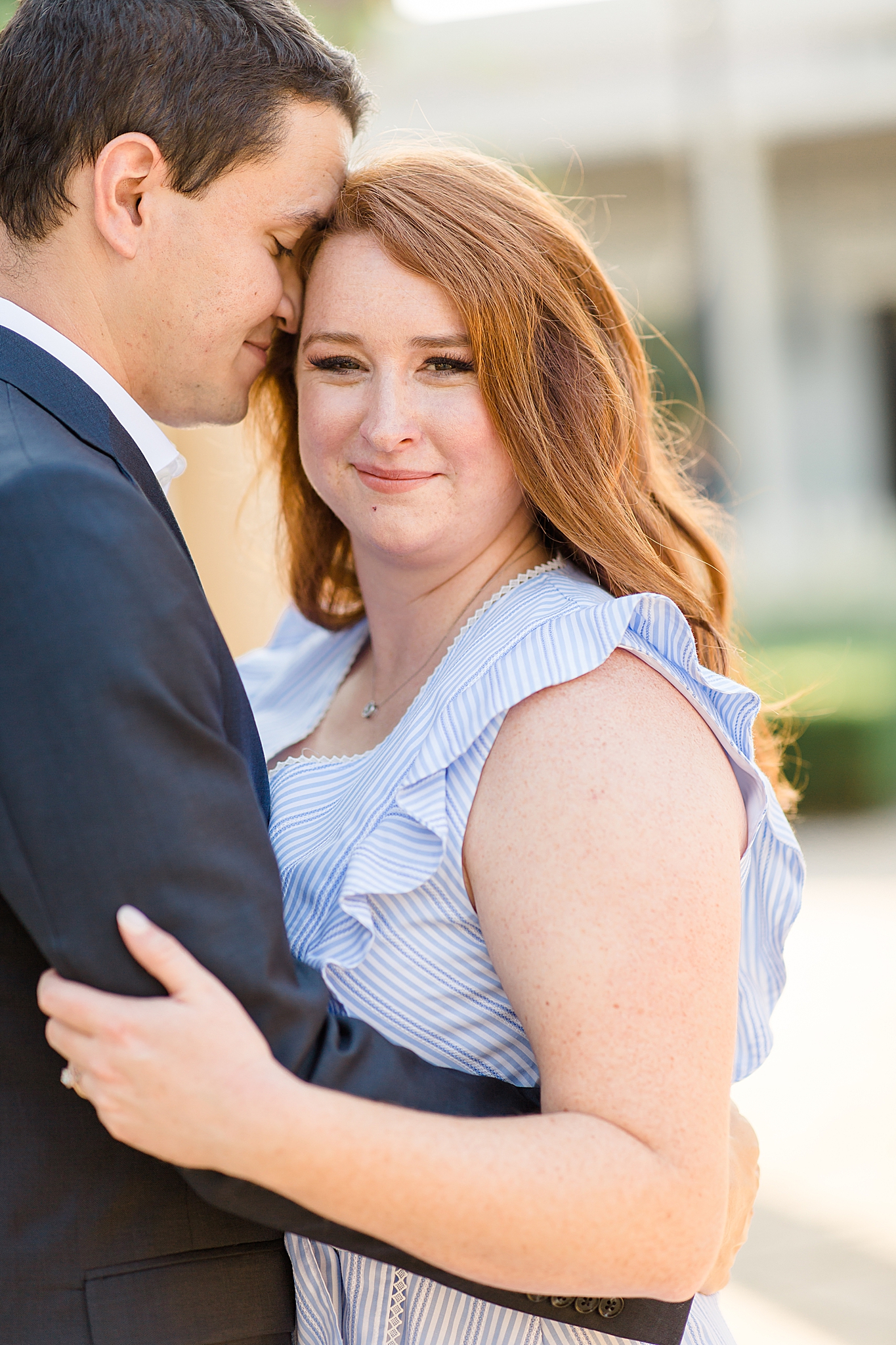 engagement session in Texas town square