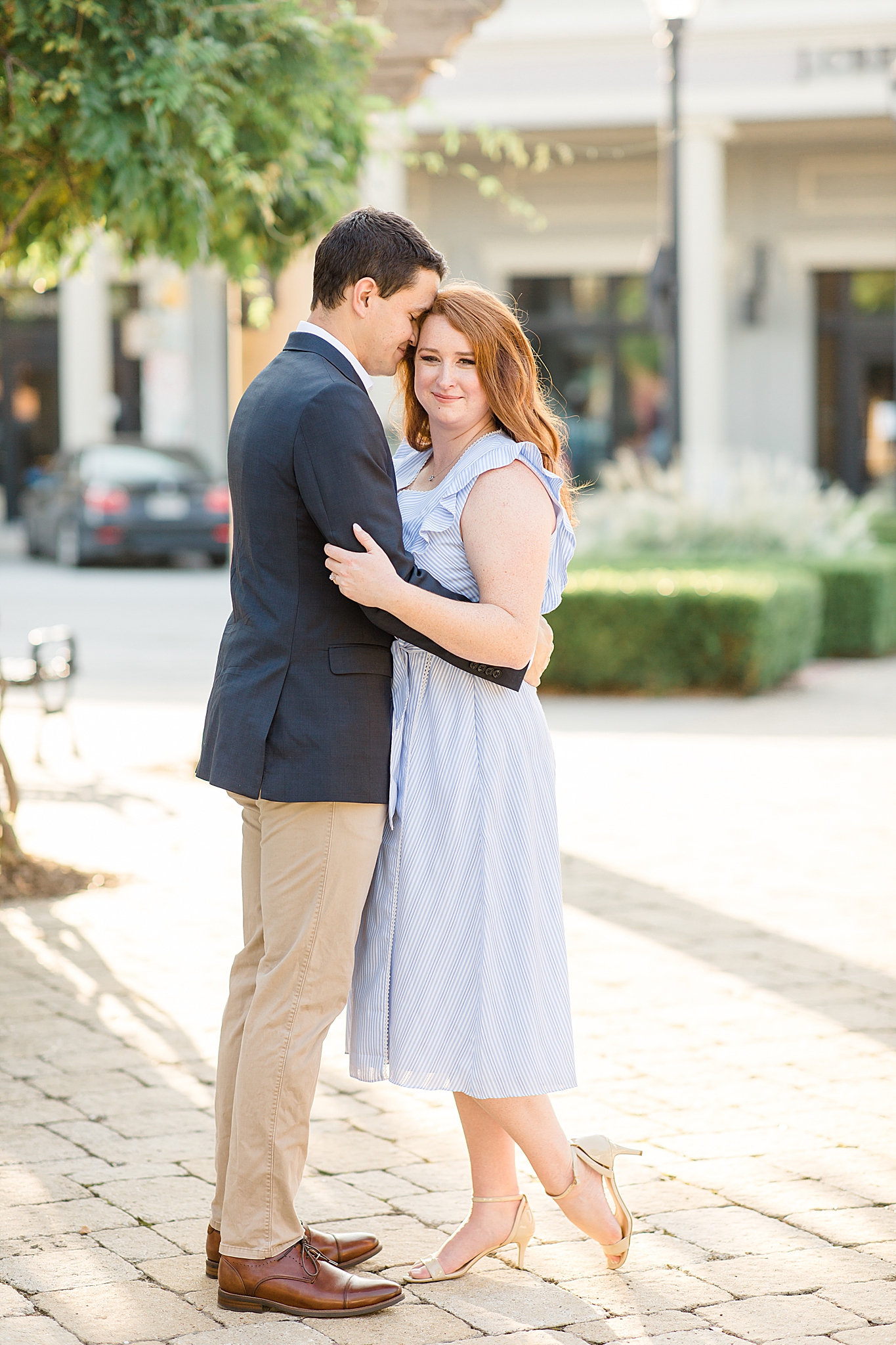 fall Southlake Town Square engagement portraits