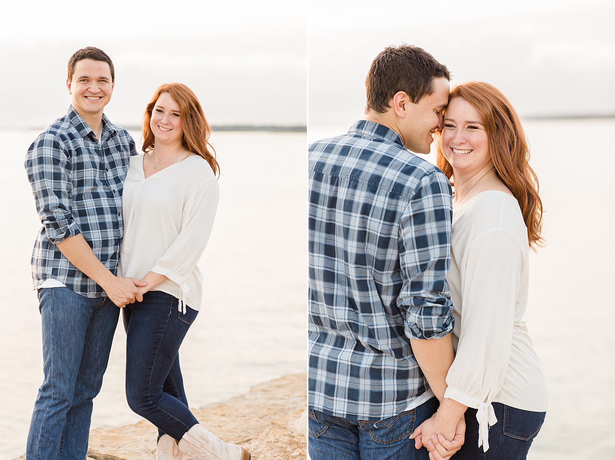 waterfront engagement portraits in Texas