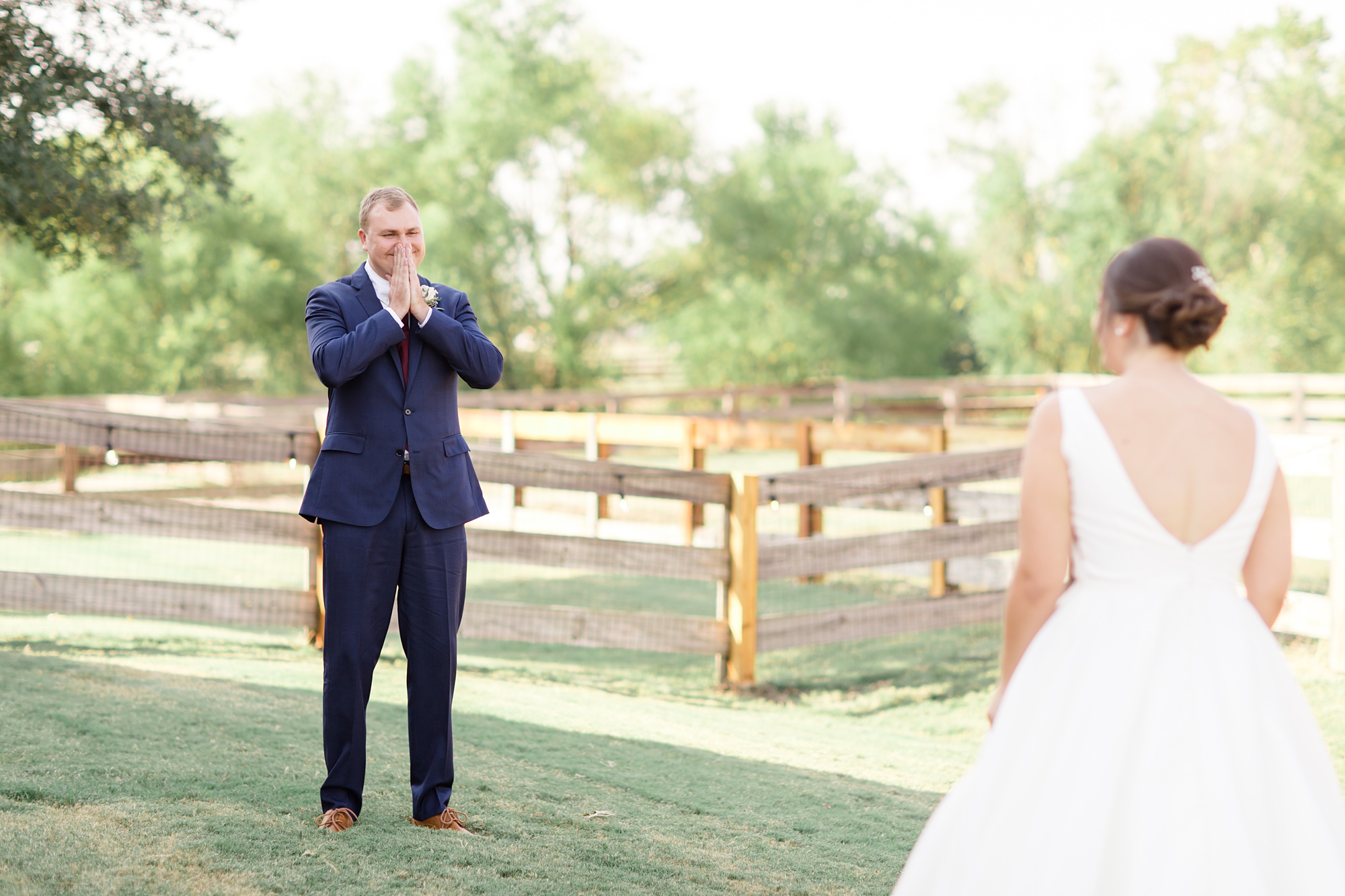 groom reacts to seeing bride for the first time