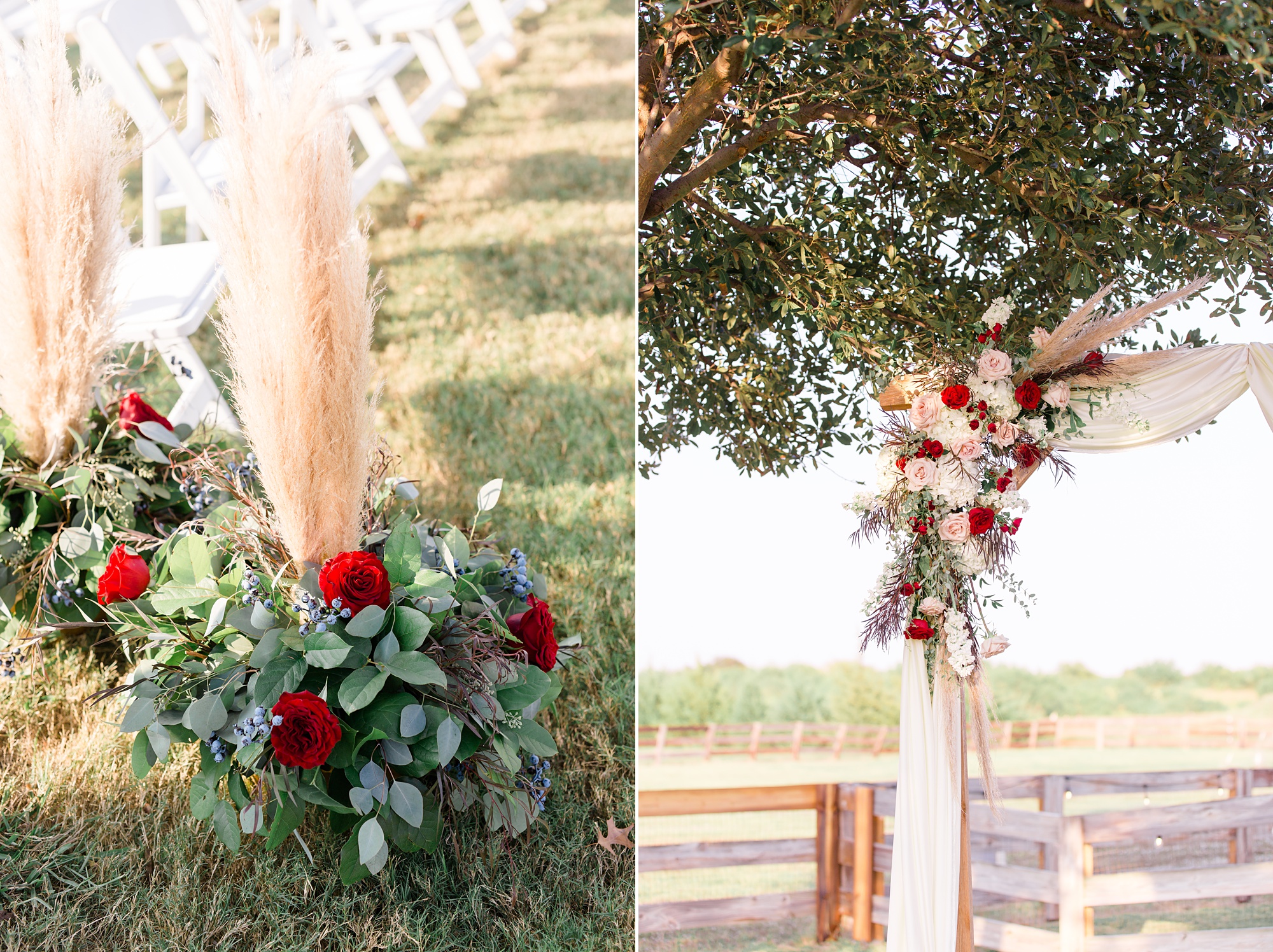 outdoor ceremony on private ranch in Argyle TX