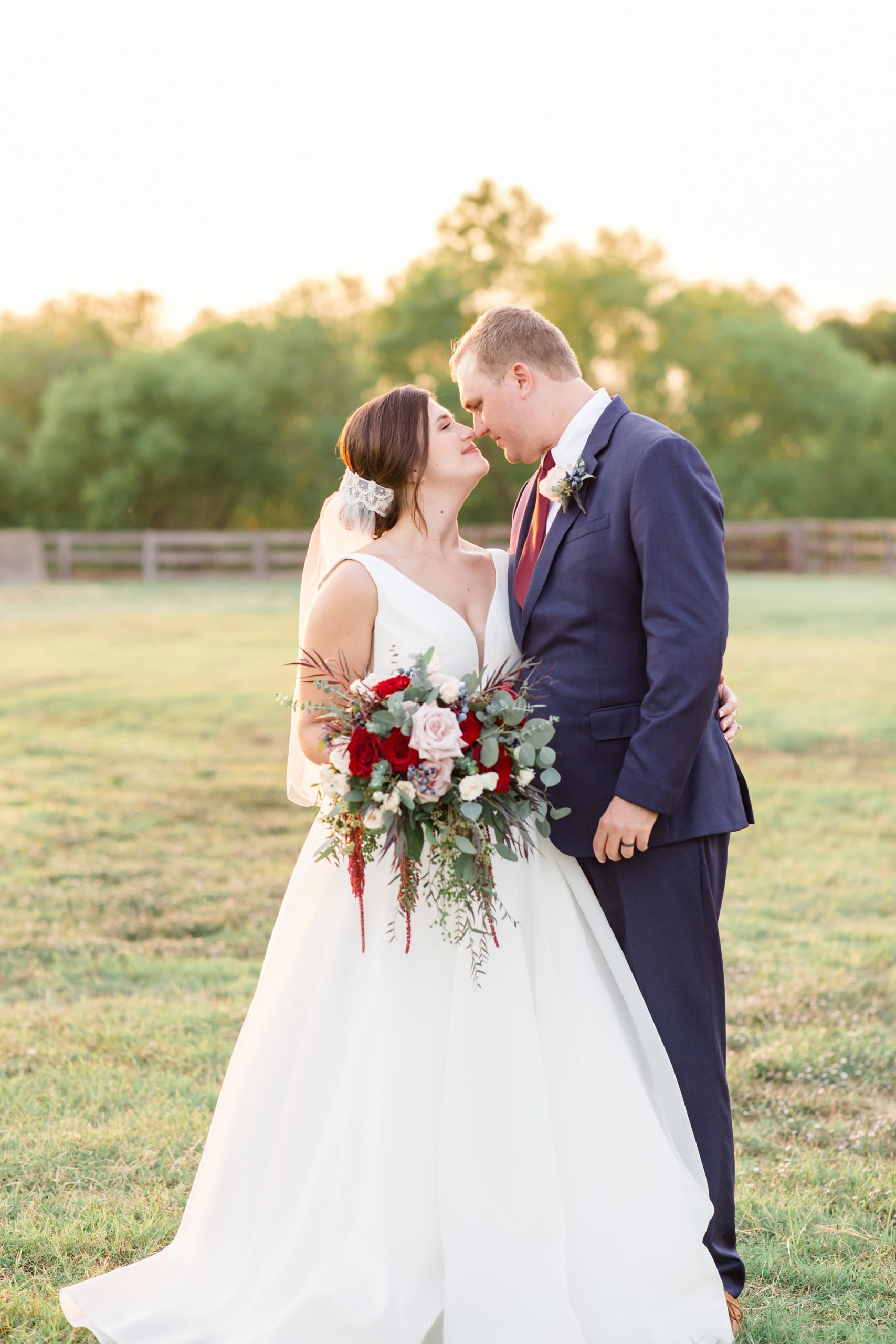 newlyweds in Texas at sunset