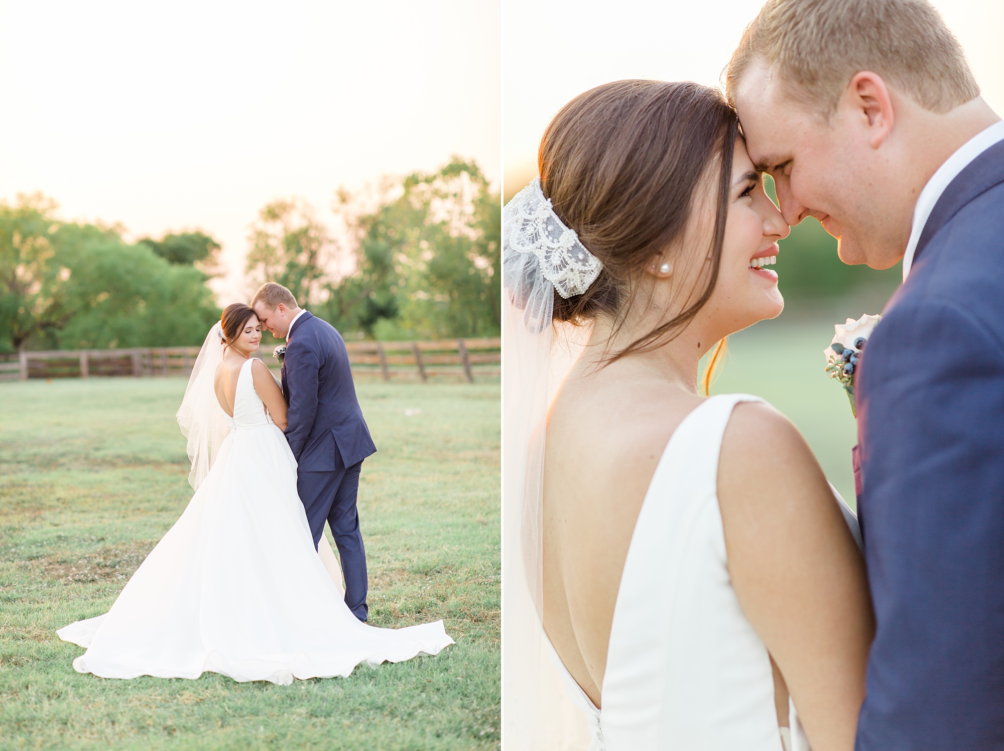 newlywed portraits in Argyle TX on private ranch