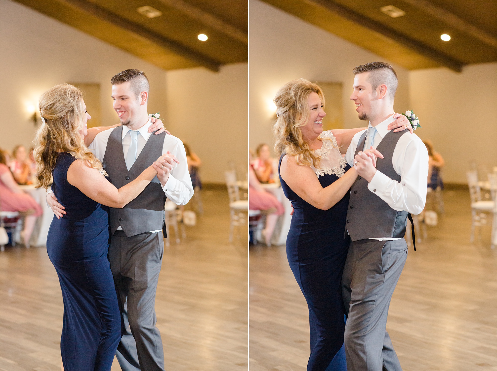 mother-son dance at Hidden Pines Highland Village wedding reception