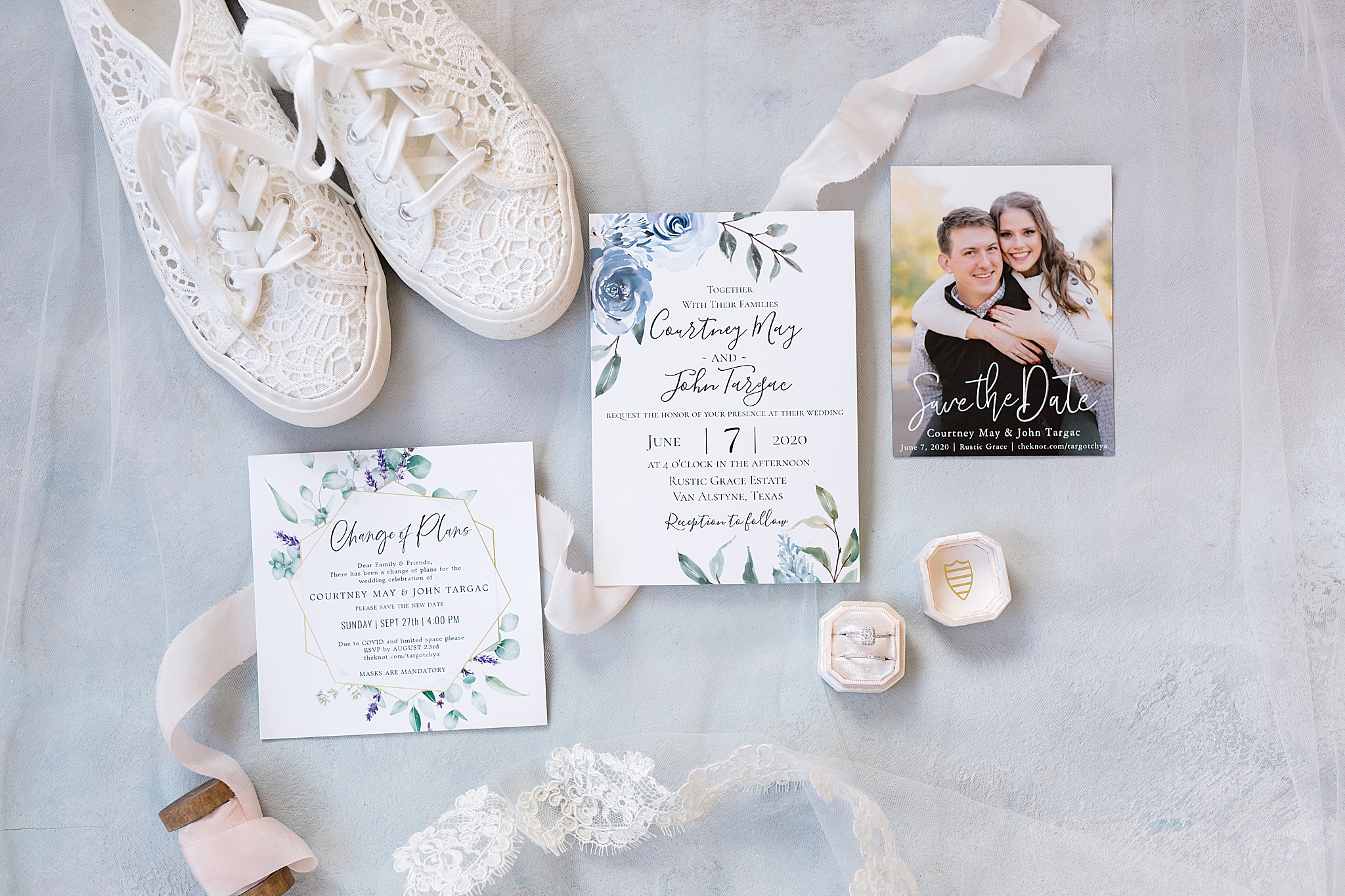 wedding invitation and date card for wedding