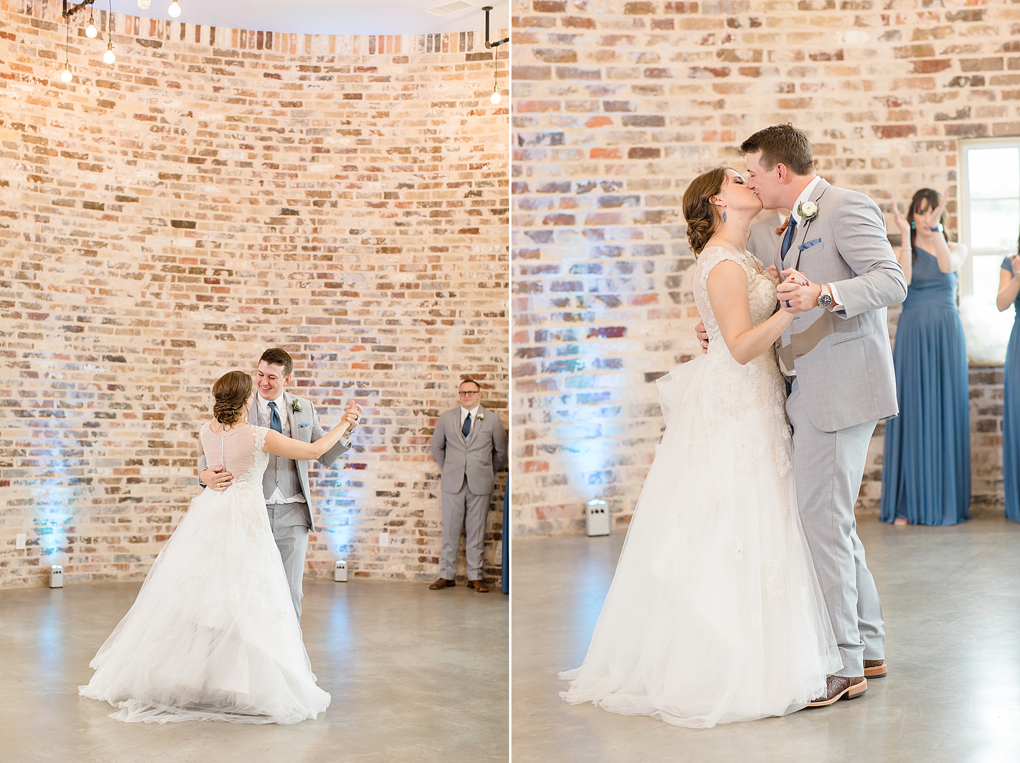 newlyweds dance together during Rustic Grace Estate reception