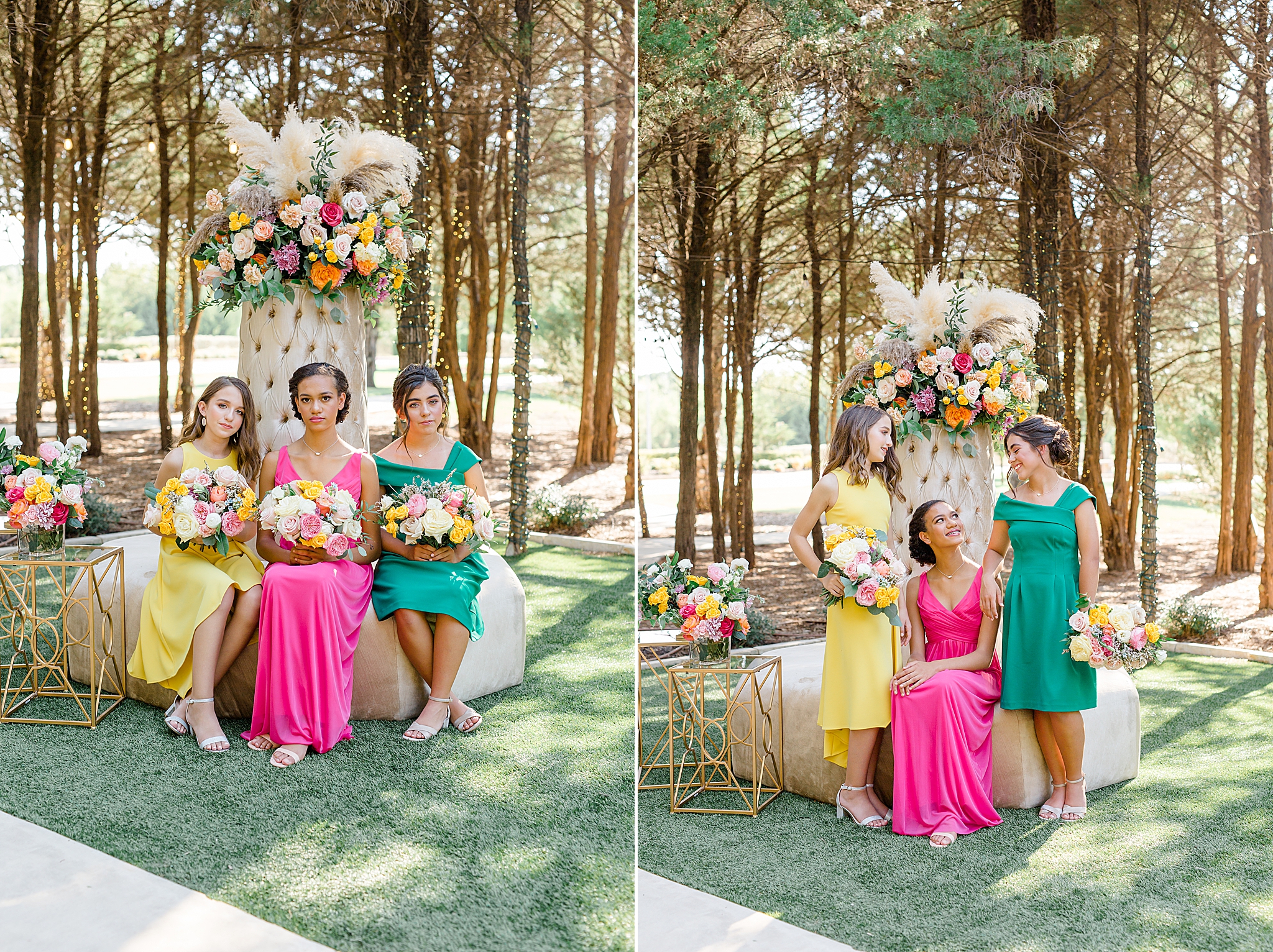 Junior Bridesmaids Styled Shoot with bridesmaids in citrus inspired colors