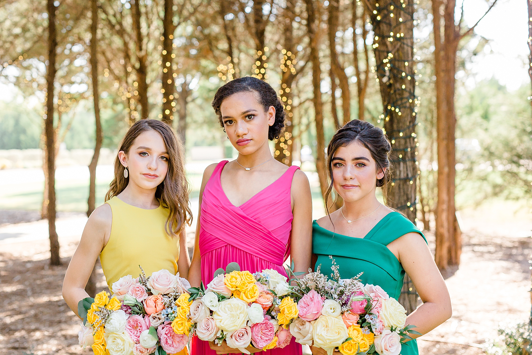 three jr. bridesmaids pose together in Texas