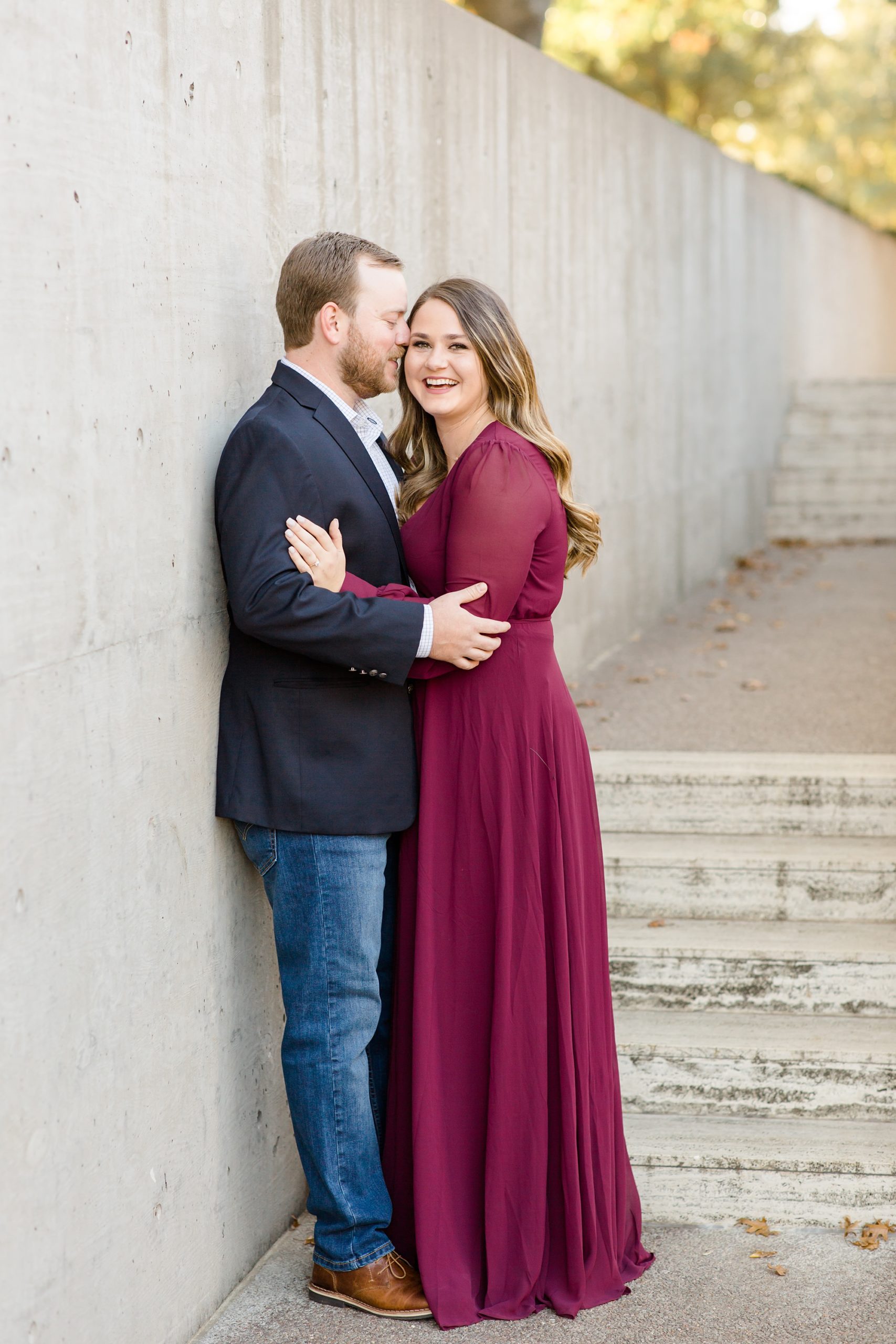 Dallas TX engagement session at Kimball Art Museum