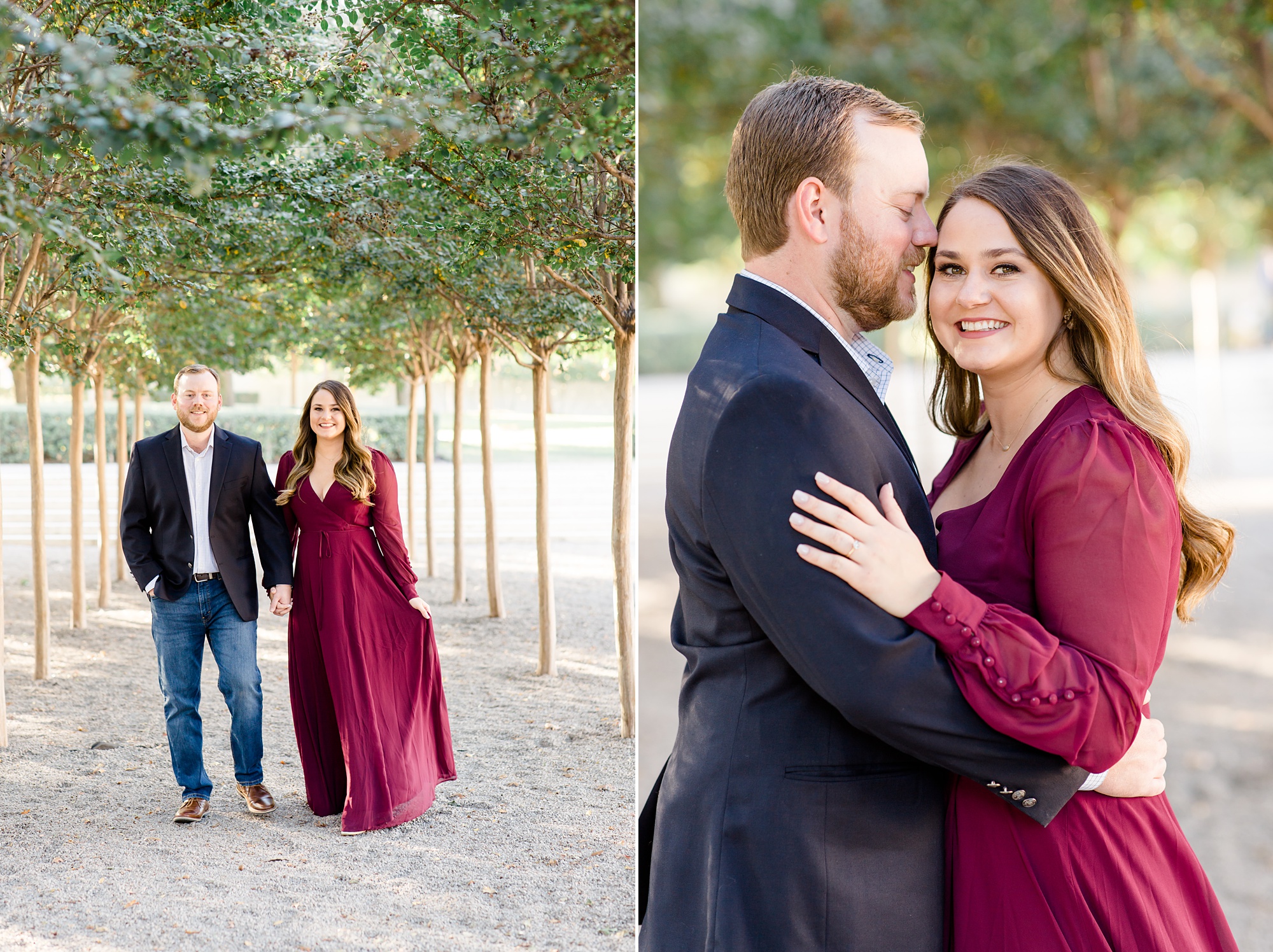 Dallas Fort Worth engagement session at art museum 