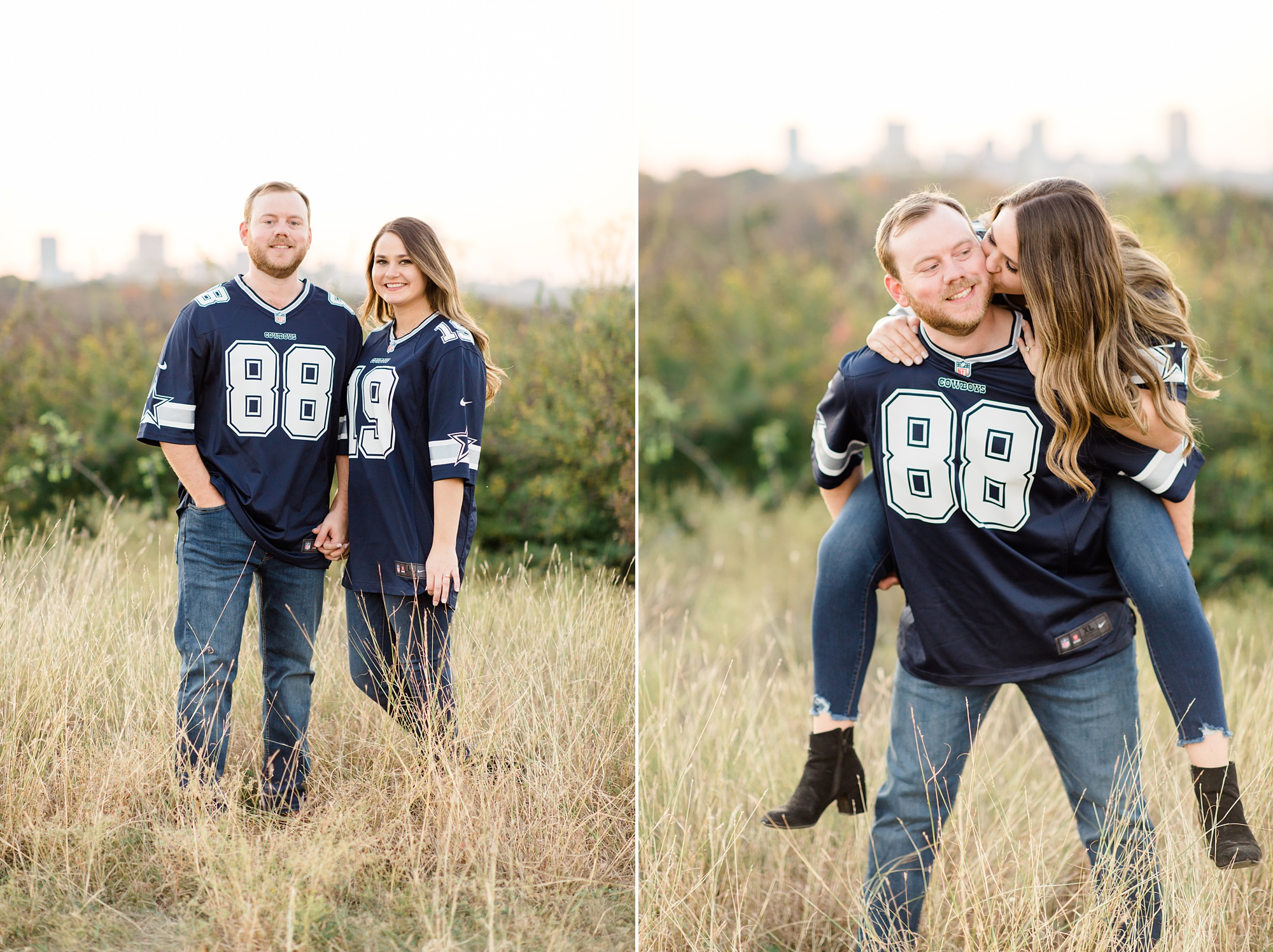 Dallas Cowboys jersey engagement photos